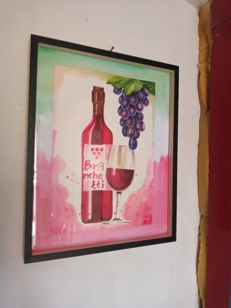 una quadro che puoi trovare nella nostra cantina "artistica"